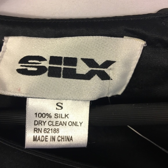 SILX  Silk Tank Top Beaded Design Black S - Picture 3 of 4